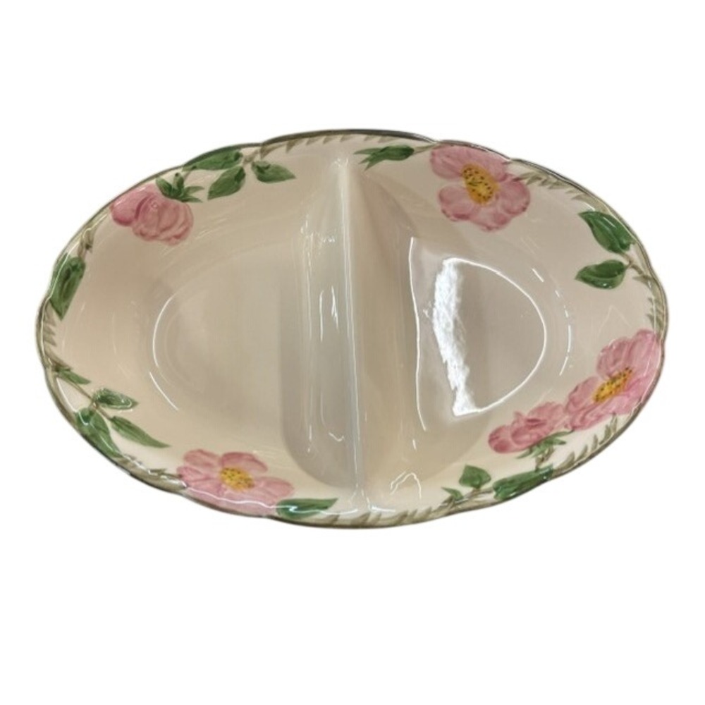 Franciscan Desert Rose Divided Oval Vegetable Serving Bowl Earthenware USA